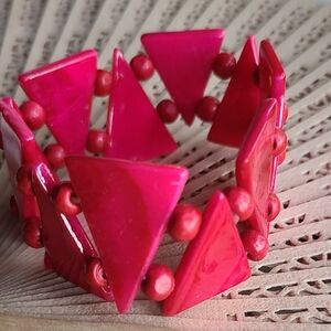 Pink Geometric Bracelet Pink With Pirple Tint
